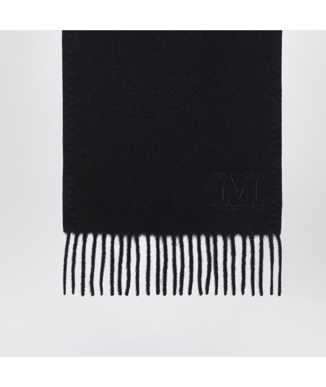 MAX MARA Черный шерстяной шарф, фото 2