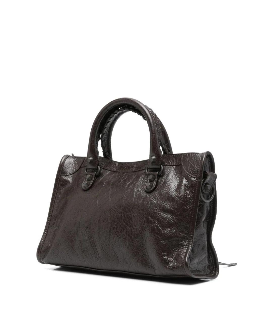 BALENCIAGA Коричневая кожаная сумка тоут, фото 3