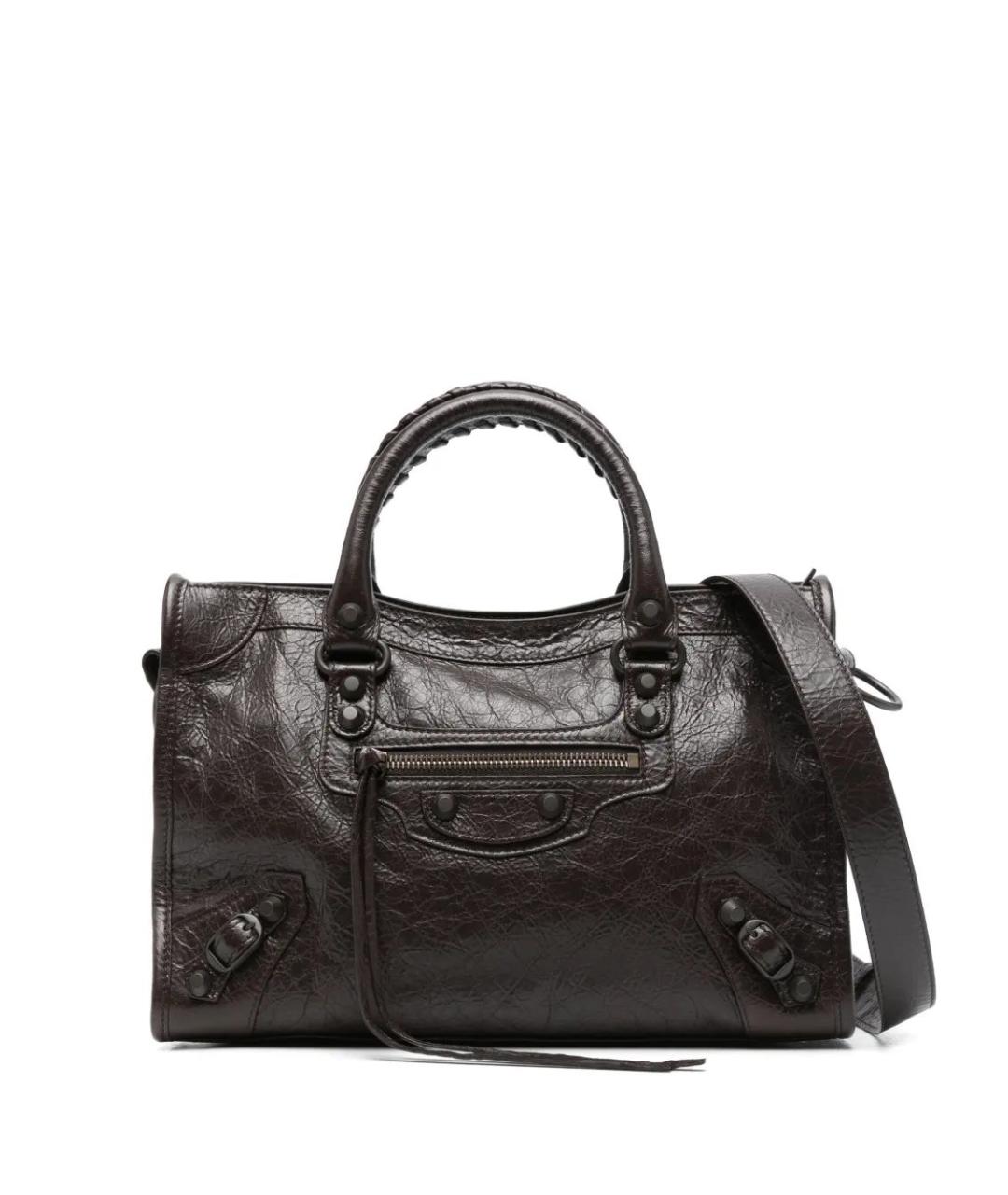 BALENCIAGA Коричневая кожаная сумка тоут, фото 1