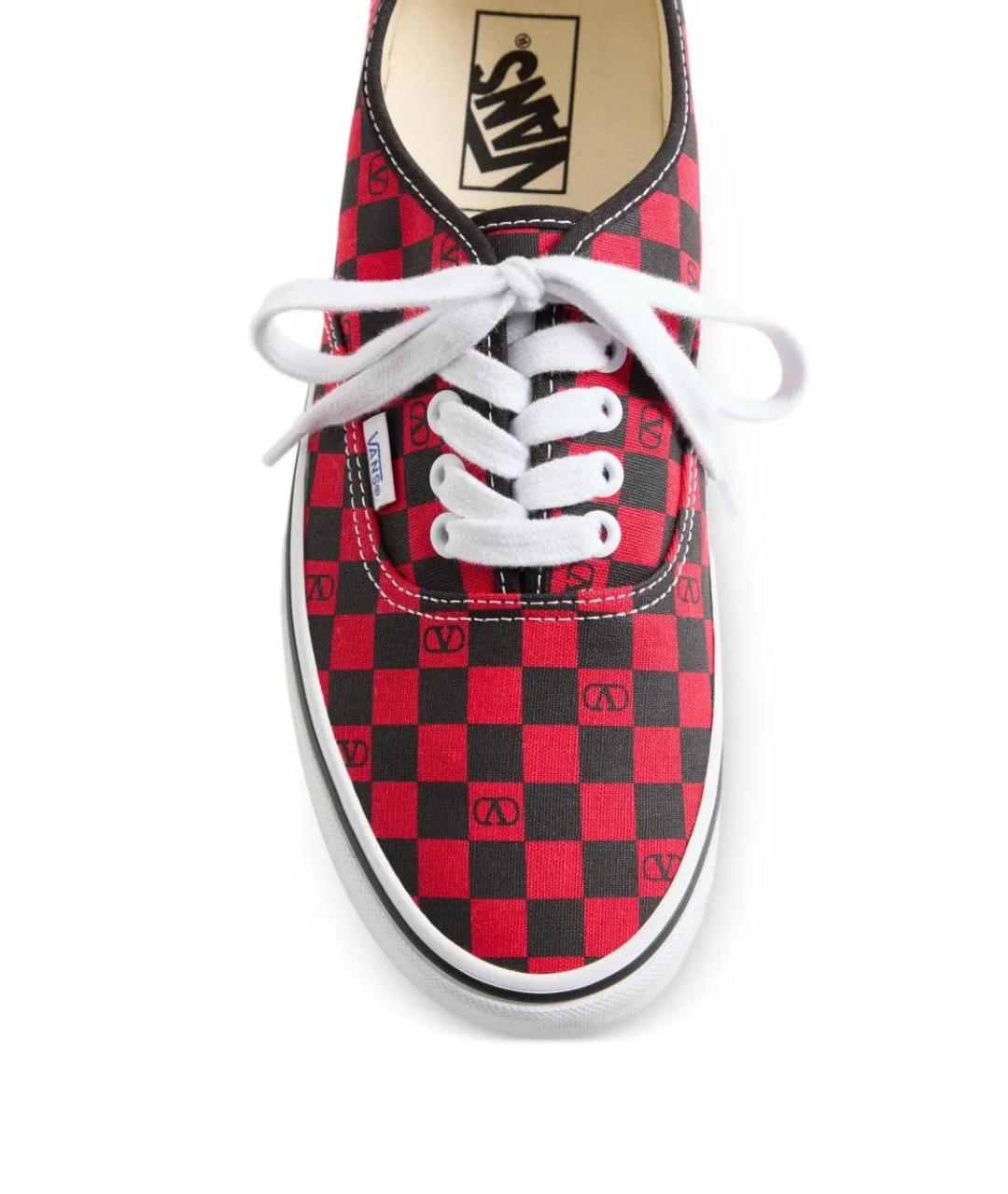 VALENTINO Красные текстильные низкие кроссовки / кеды, фото 4