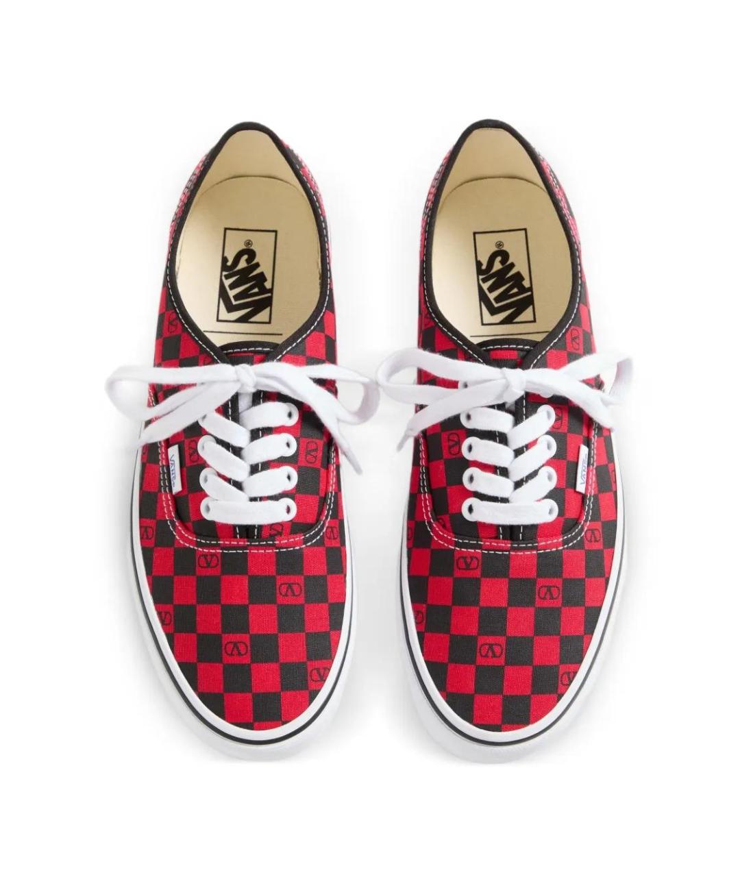 VALENTINO Красные текстильные низкие кроссовки / кеды, фото 3