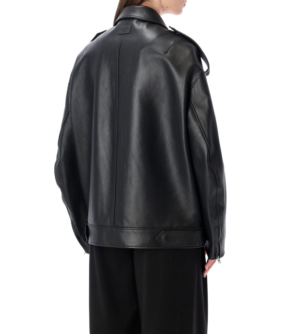 ACNE STUDIOS Черная кожаная куртка, фото 3