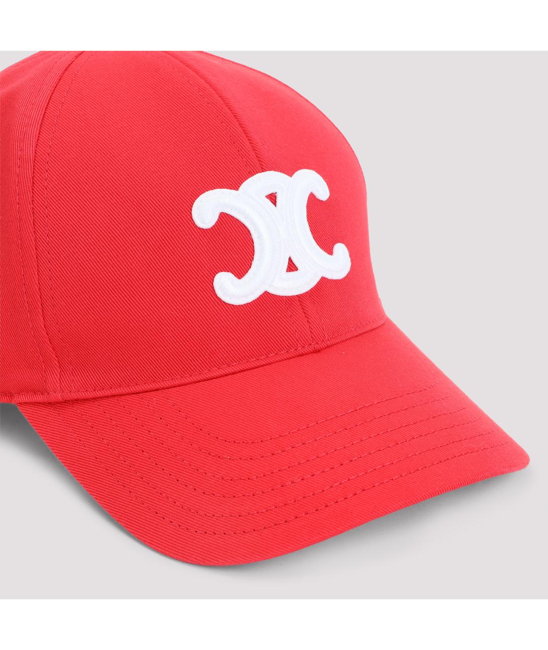 CELINE Красная хлопковая кепка, фото 3