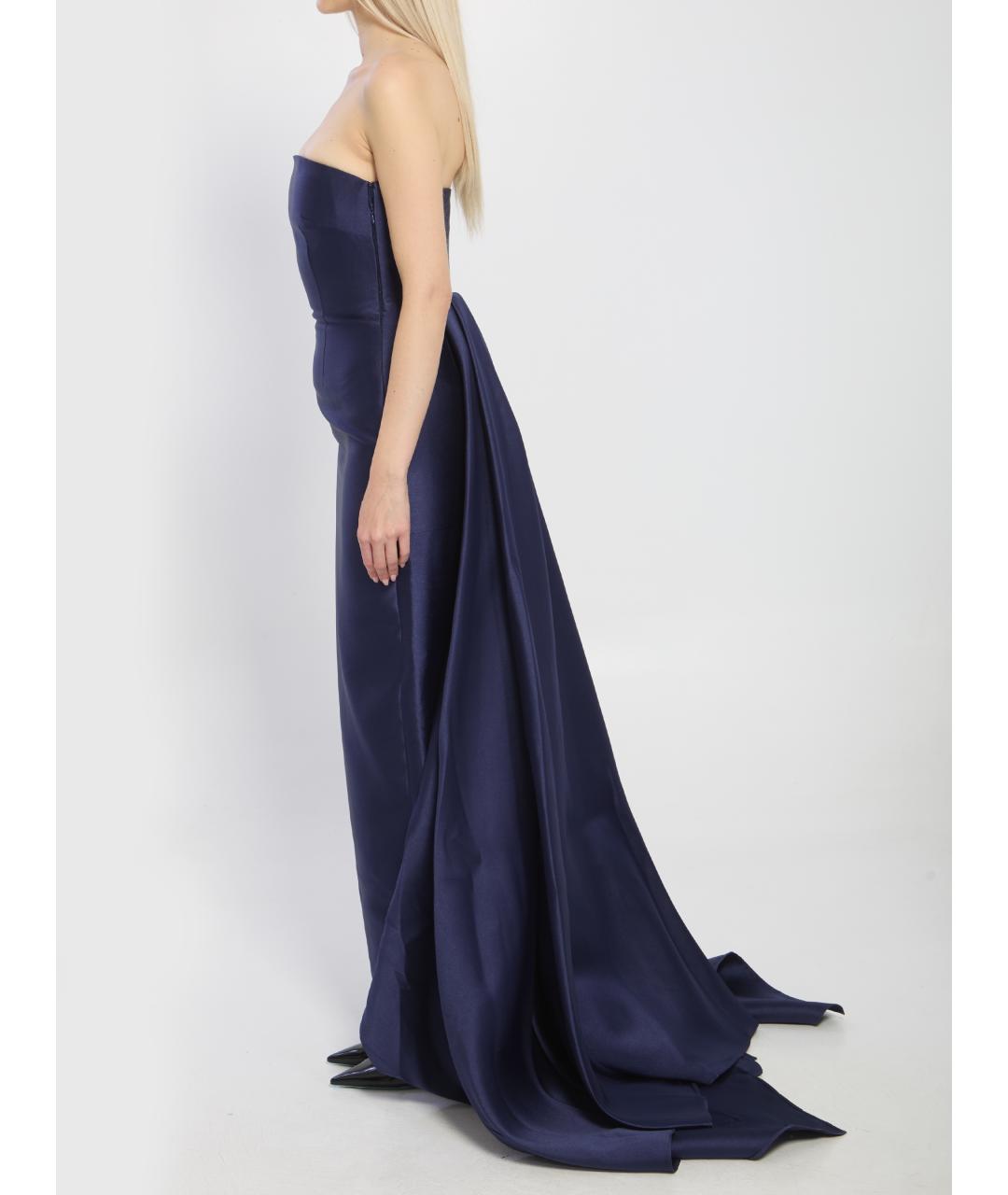 SOLACE LONDON Синее полиэстеровое вечернее платье, фото 4