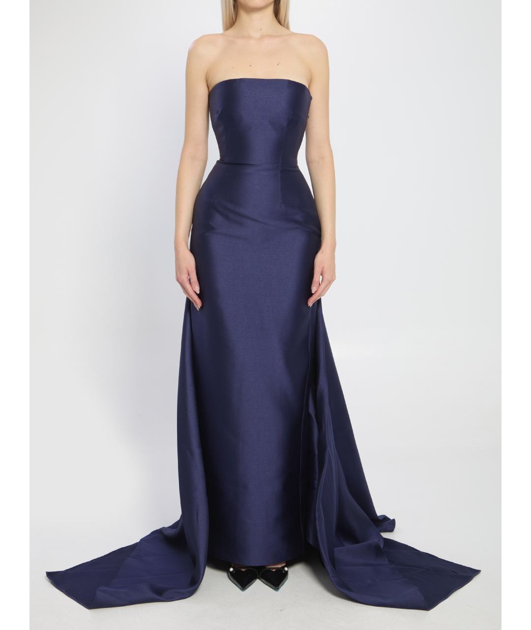 SOLACE LONDON Синее полиэстеровое вечернее платье, фото 2