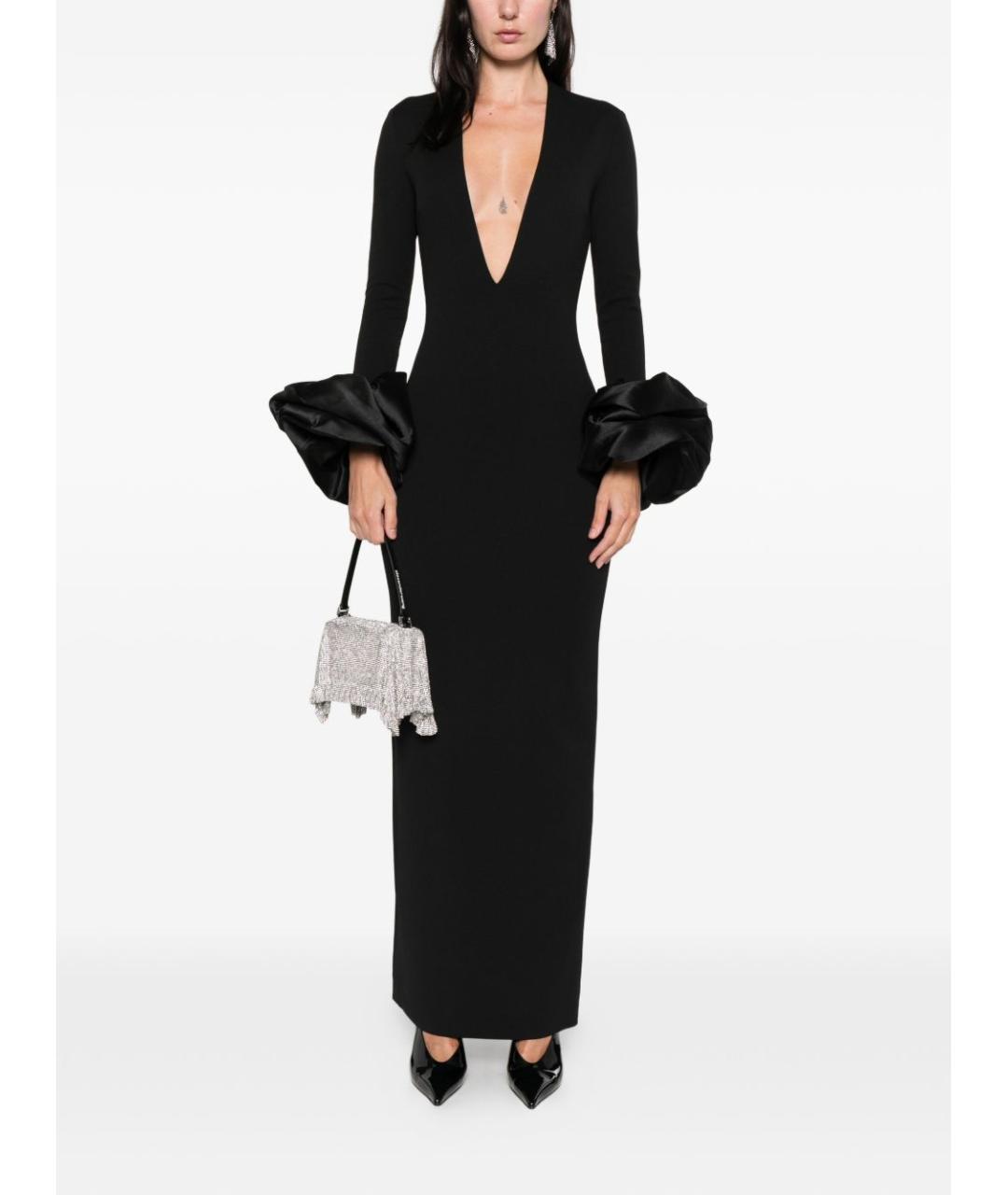 SOLACE LONDON Черное полиэстеровое вечернее платье, фото 5