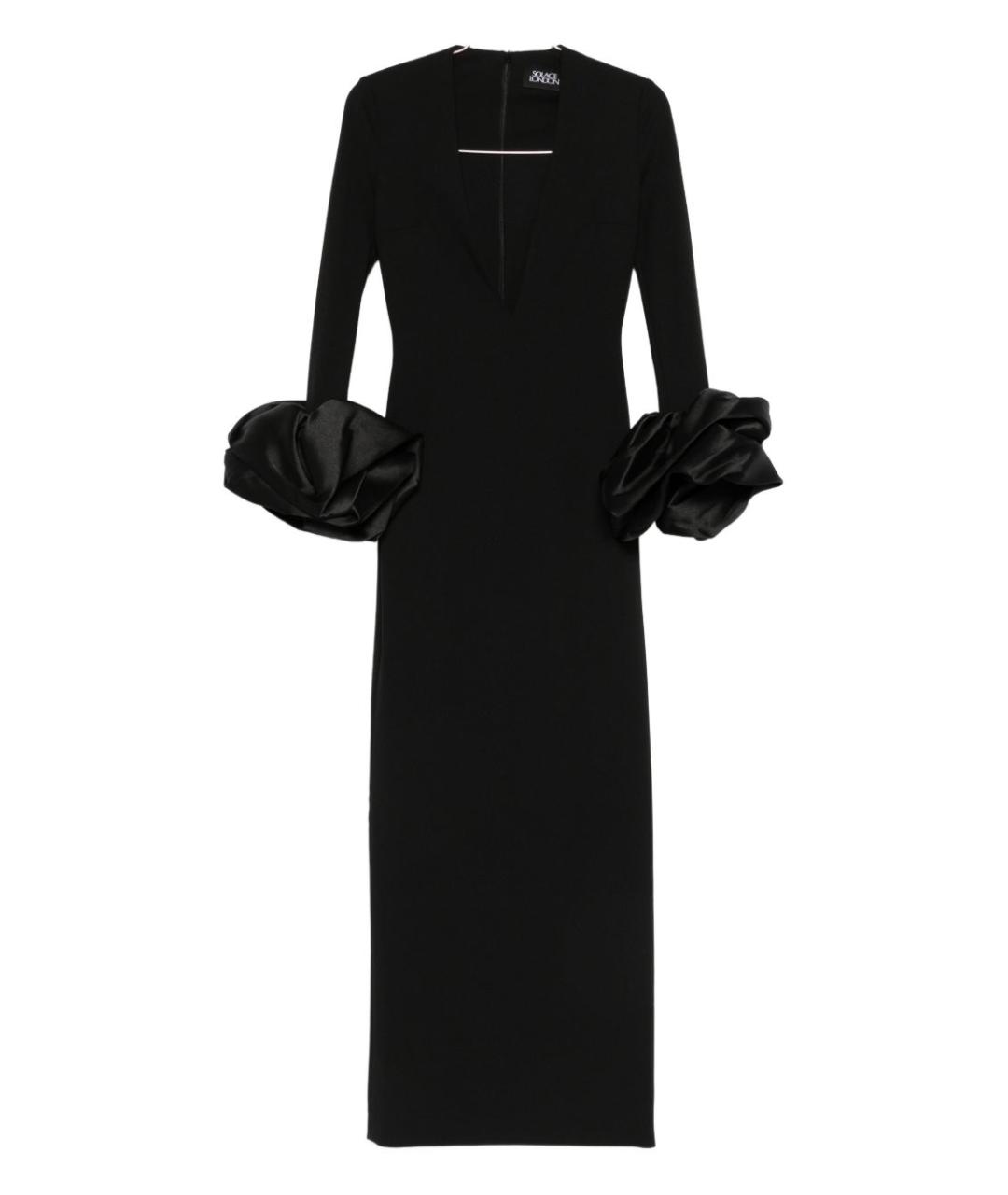 SOLACE LONDON Черное полиэстеровое вечернее платье, фото 1