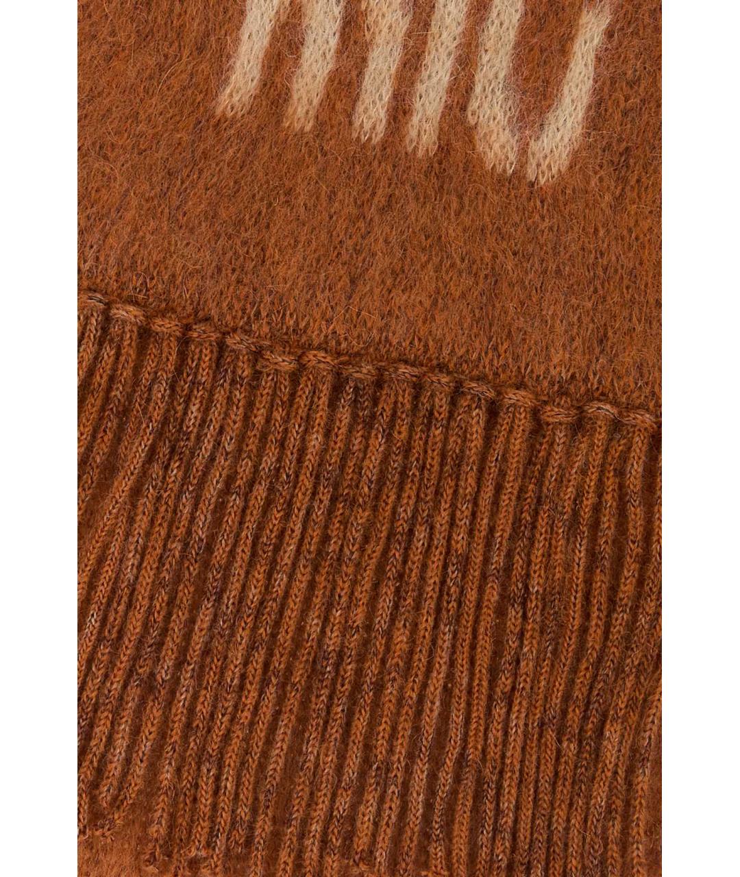 MIU MIU Оранжевый шерстяной шарф, фото 2