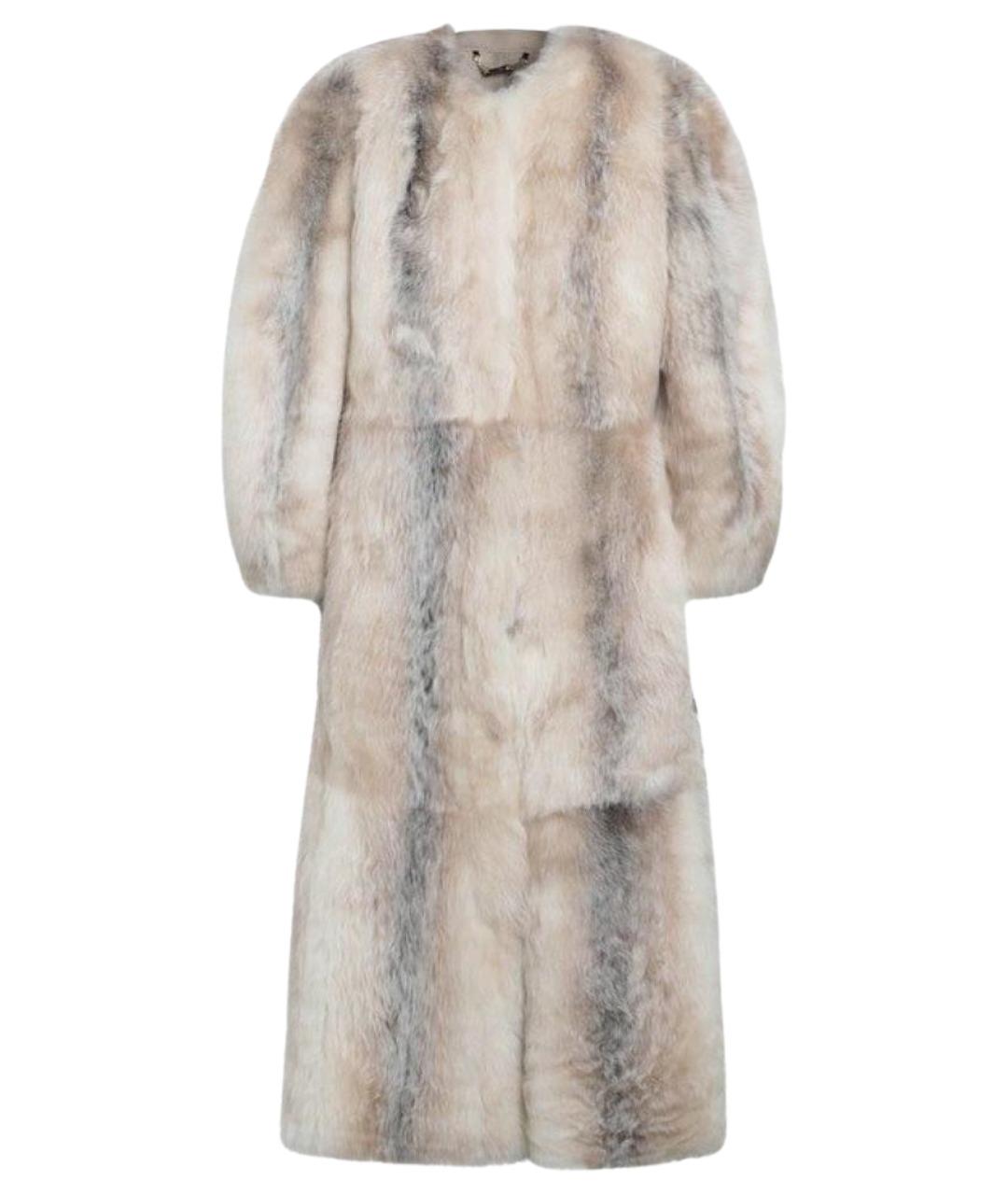 FENDI Белая меховая шуба, фото 1