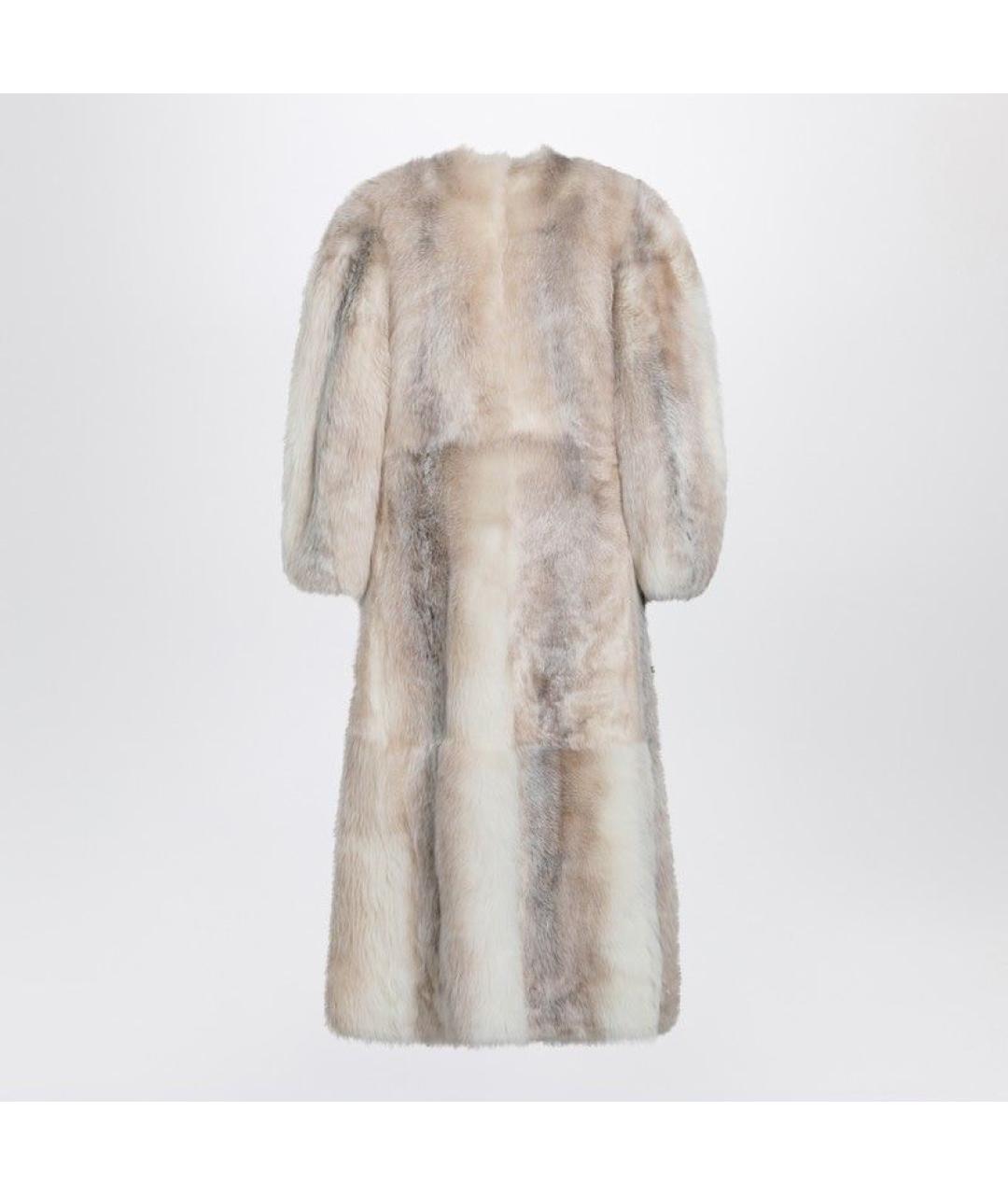FENDI Белая меховая шуба, фото 2