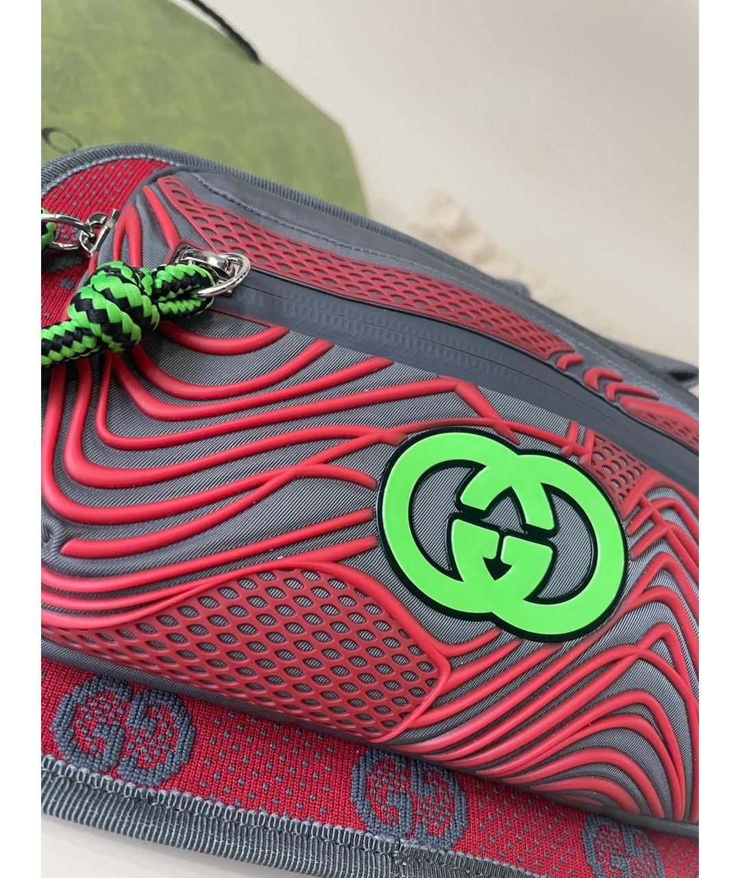 GUCCI Красная синтетическая поясная сумка, фото 7