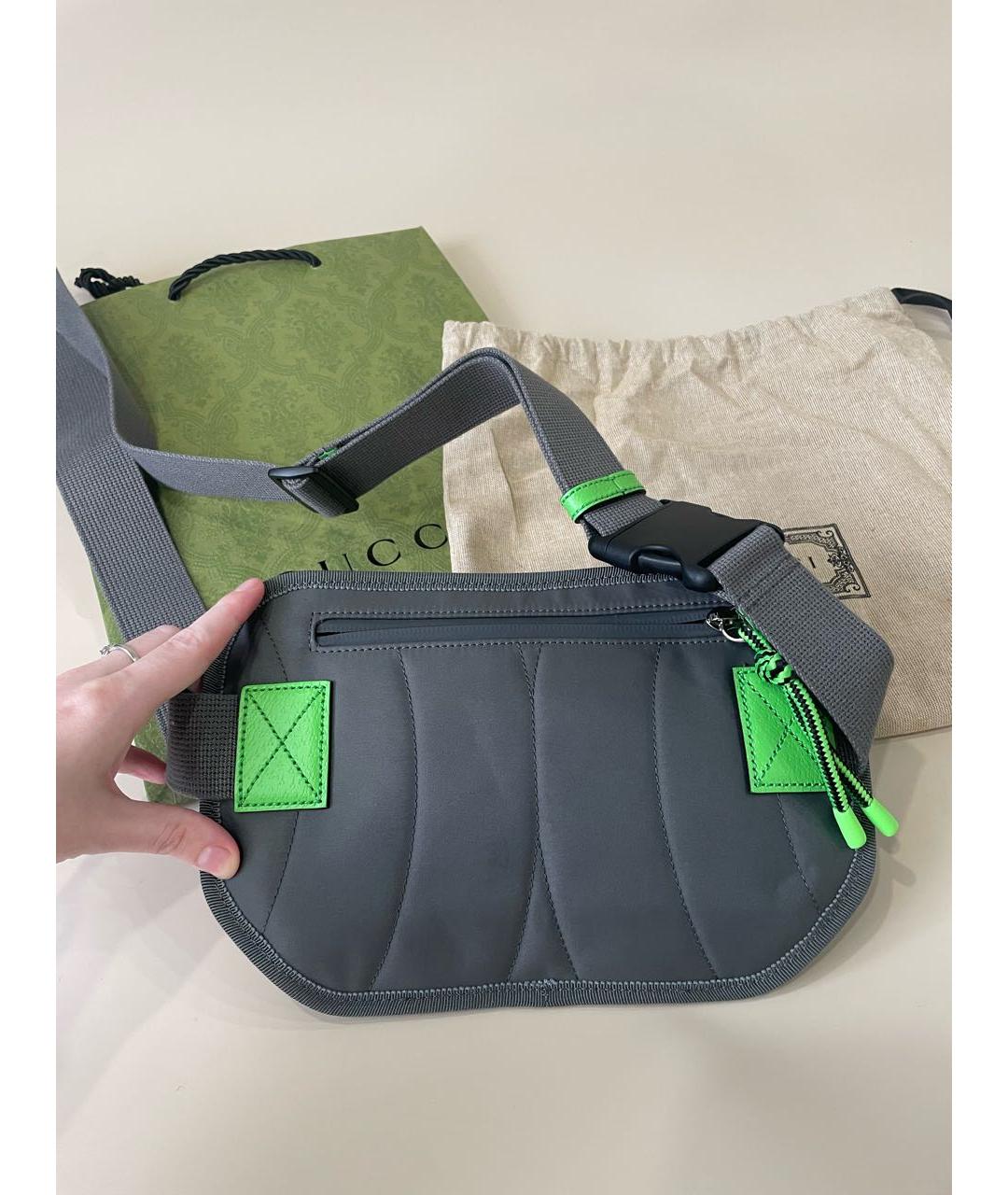 GUCCI Красная синтетическая поясная сумка, фото 5