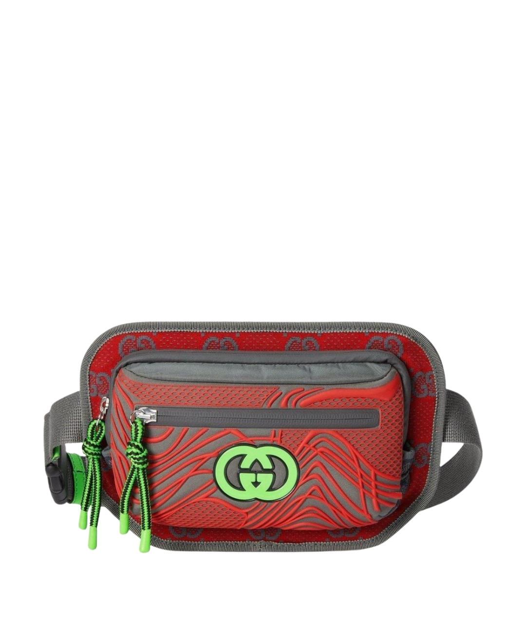 GUCCI Красная синтетическая поясная сумка, фото 1