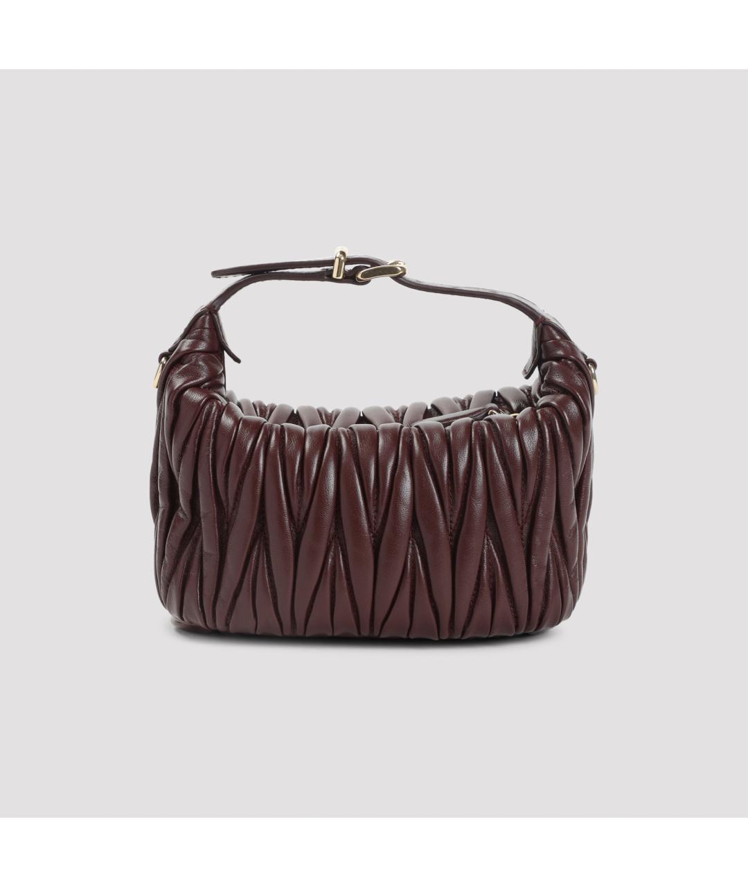 MIU MIU Бордовая кожаная сумка через плечо, фото 3
