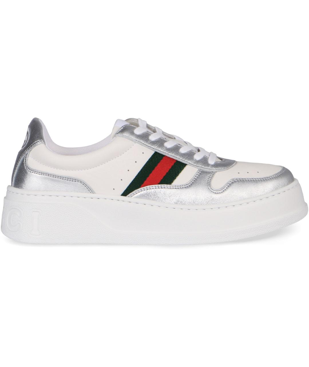 GUCCI Белые кожаные кеды, фото 2