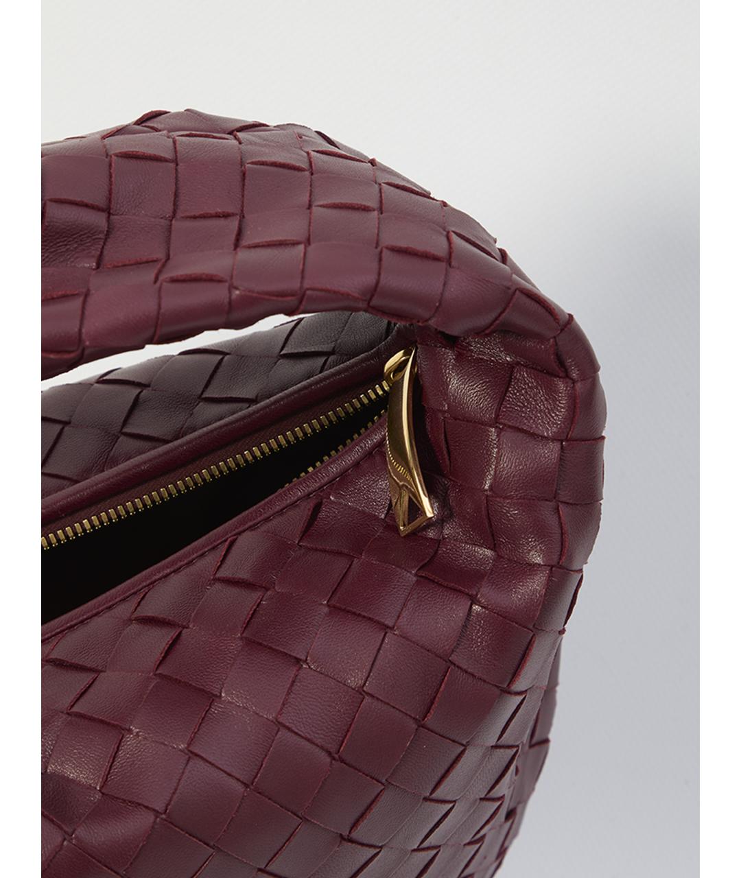 BOTTEGA VENETA Бордовая кожаная сумка через плечо, фото 4