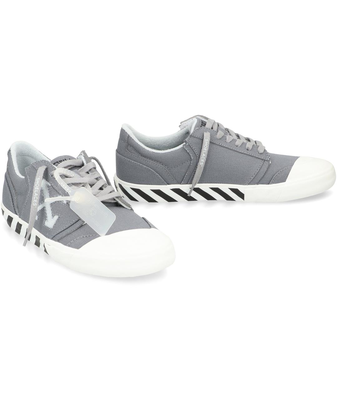 OFF-WHITE Серые текстильные низкие кроссовки / кеды, фото 3