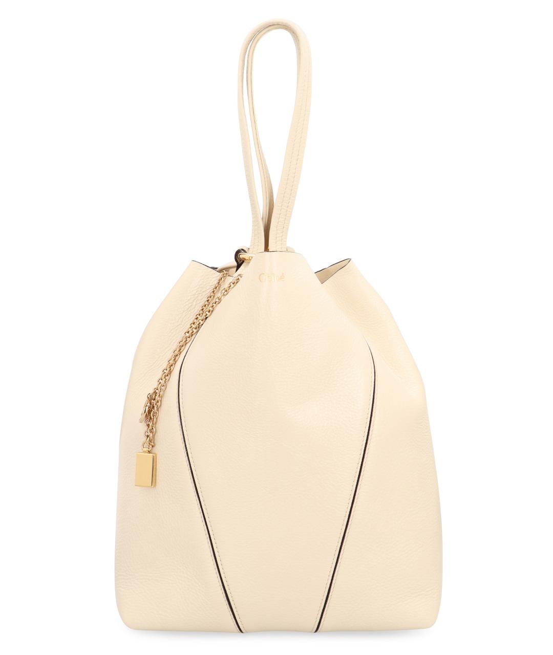 CHLOE Бежевая кожаная сумка тоут, фото 4