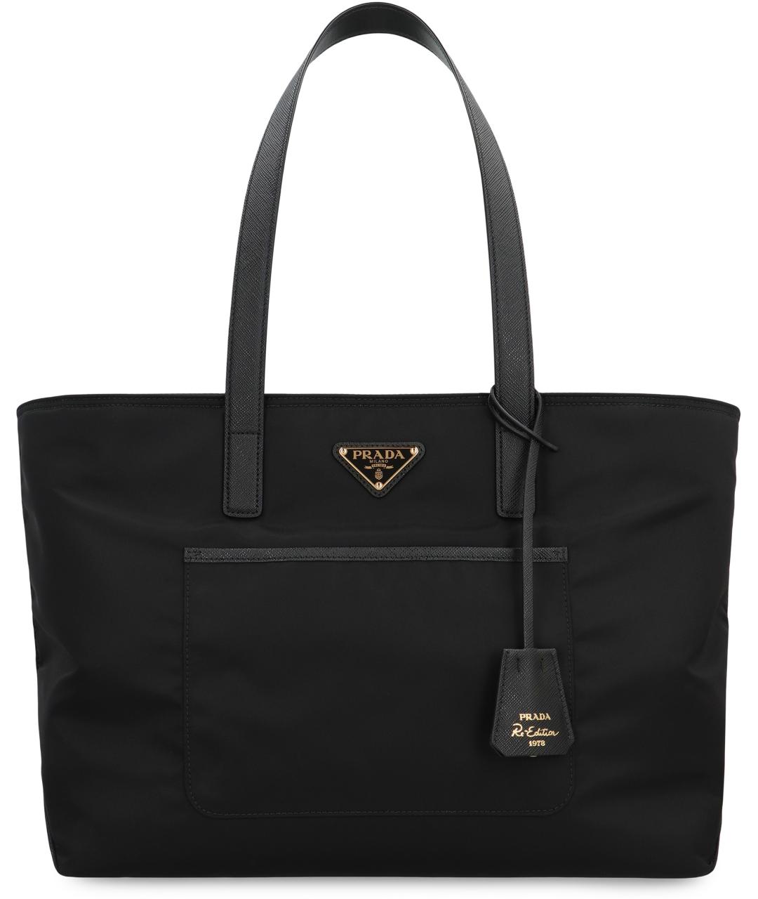 PRADA Черная синтетическая сумка тоут, фото 2