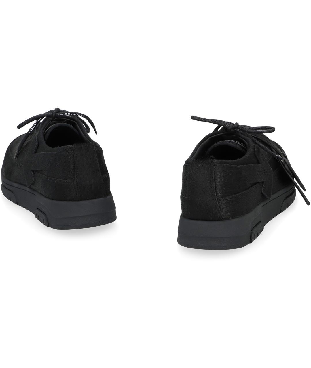 OFF-WHITE Черные кожаные низкие кроссовки / кеды, фото 4