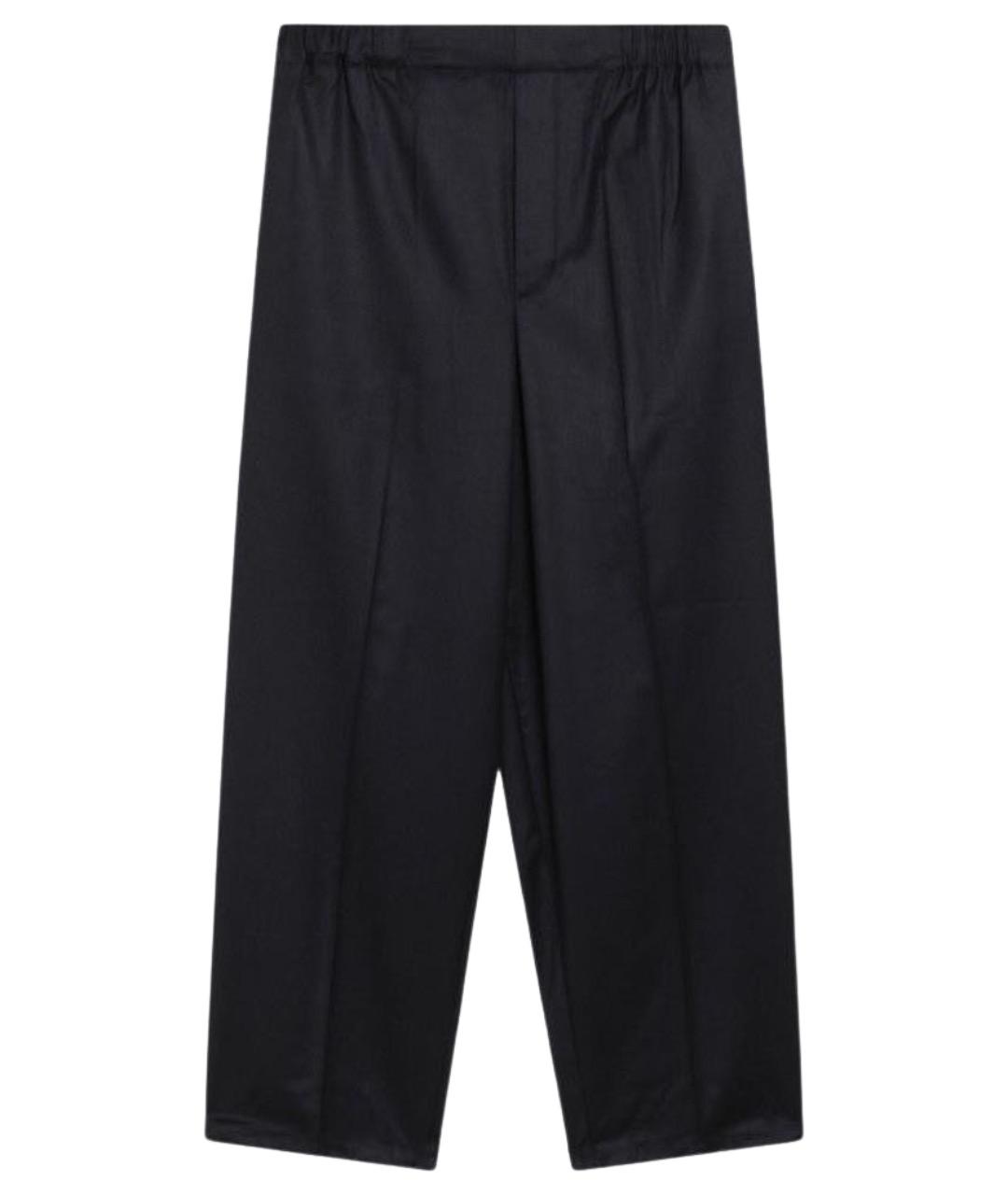 JACQUEMUS Темно-синие шерстяные повседневные брюки, фото 1