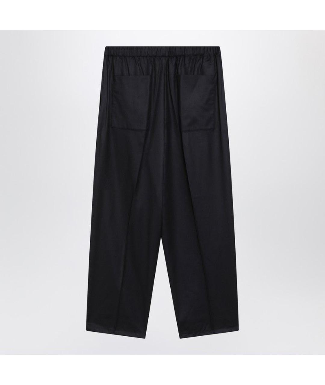 JACQUEMUS Темно-синие шерстяные повседневные брюки, фото 2