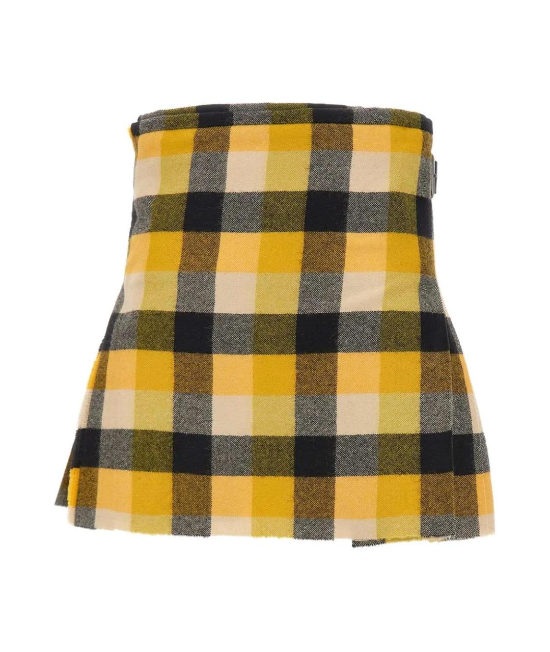 VIVIENNE WESTWOOD Желтая хлопковая юбка мини, фото 2