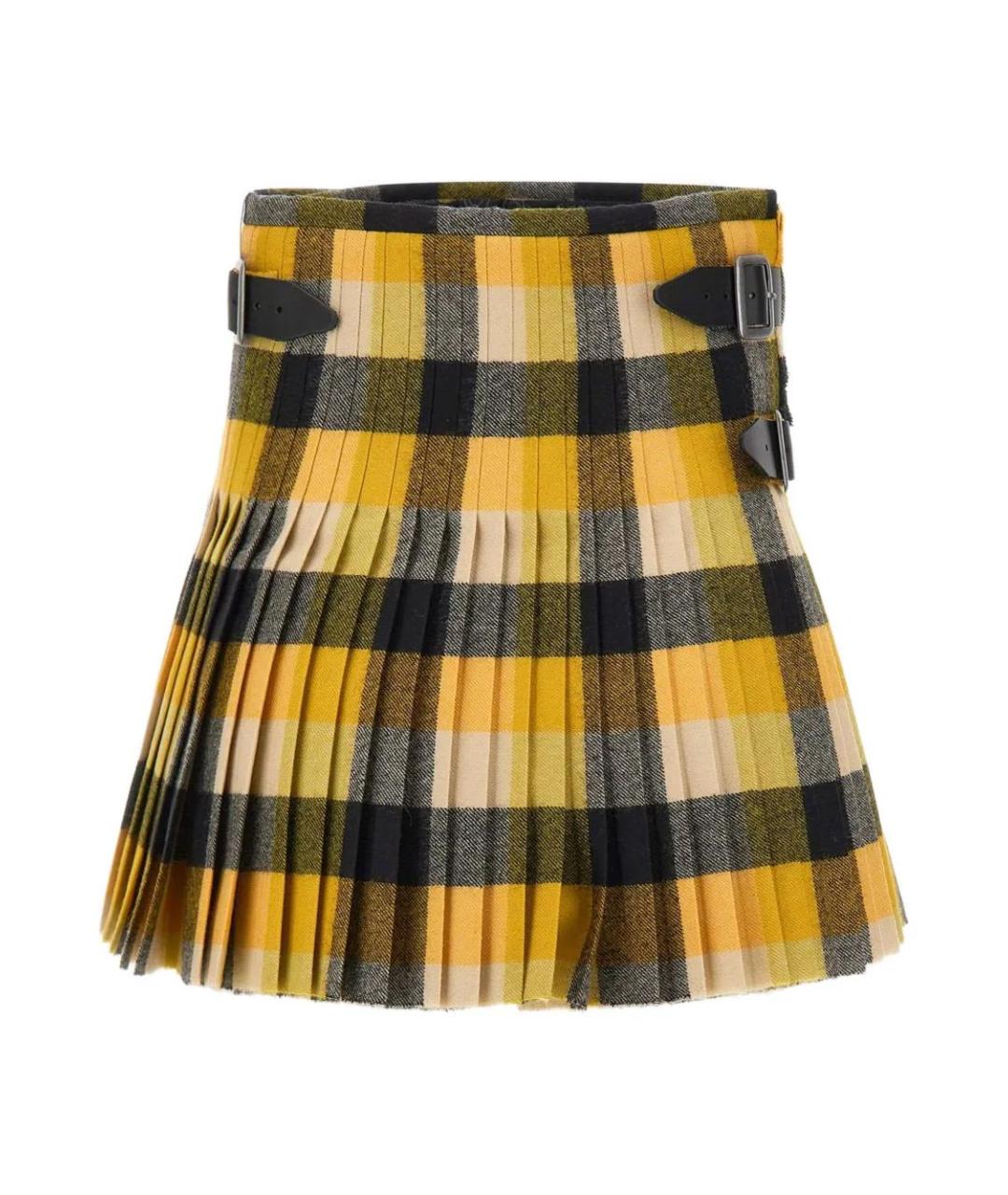 VIVIENNE WESTWOOD Желтая хлопковая юбка мини, фото 1