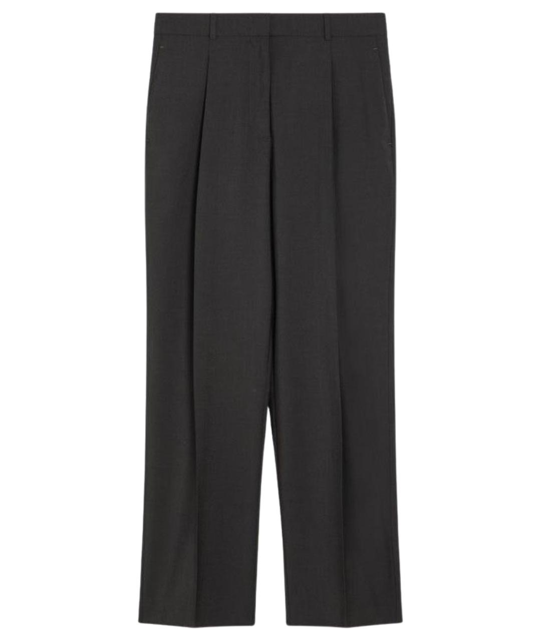 THE ROW Коричневые шерстяные прямые брюки, фото 1