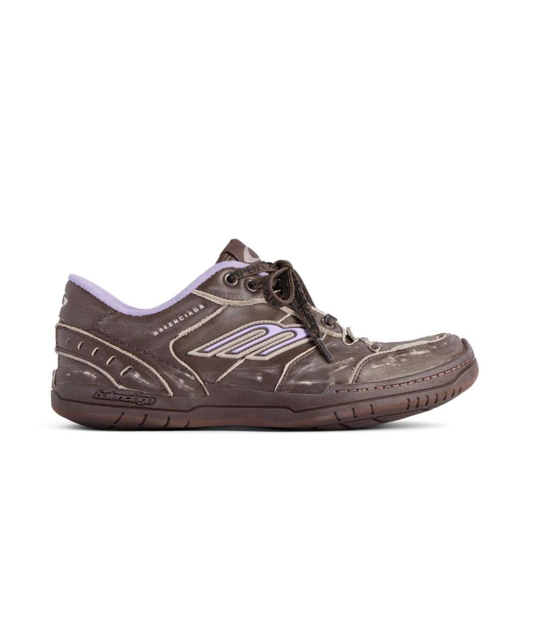 BALENCIAGA Коричневые кожаные кроссовки, фото 1