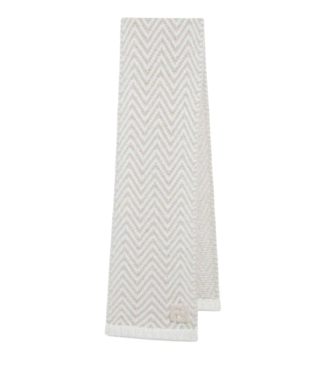 FENDI Бежевый шерстяной шарф, фото 1