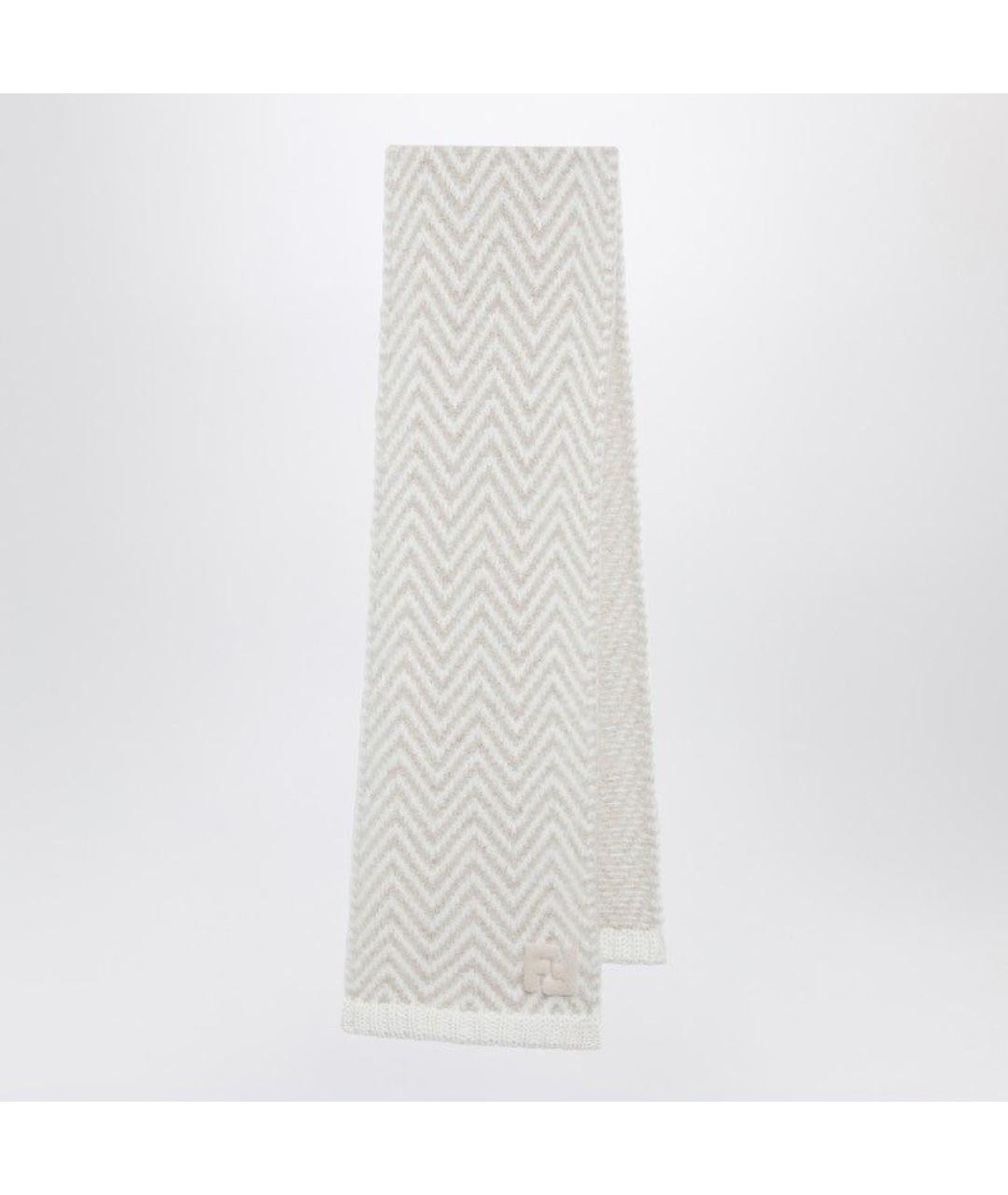 FENDI Бежевый шерстяной шарф, фото 2