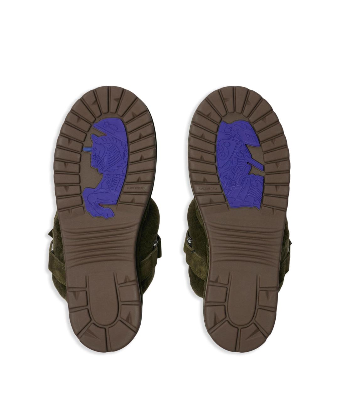 BURBERRY Зеленые текстильные сандалии, фото 5