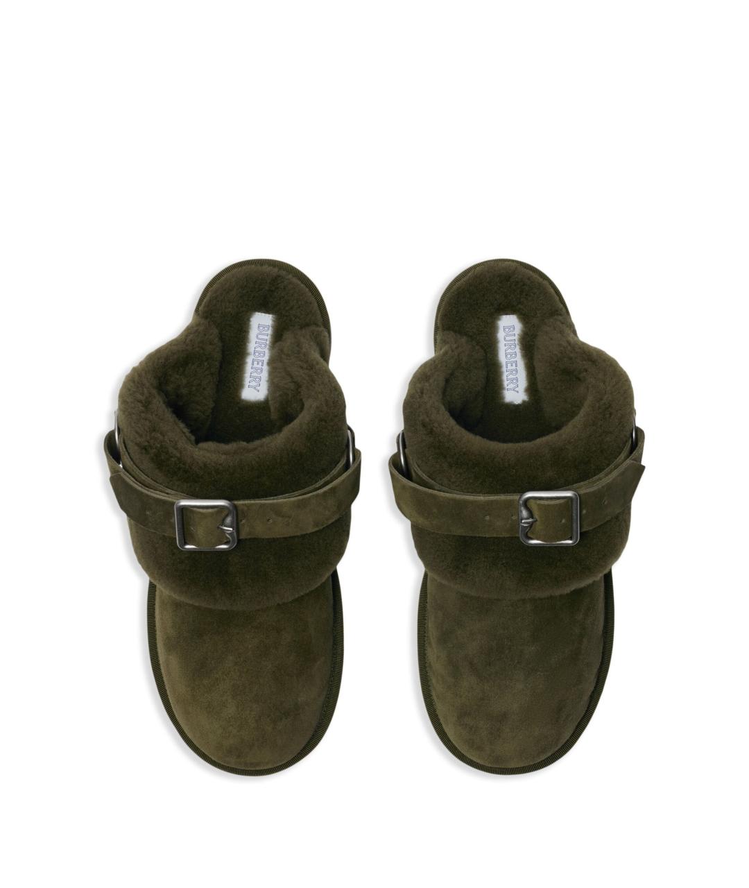 BURBERRY Зеленые текстильные сандалии, фото 4