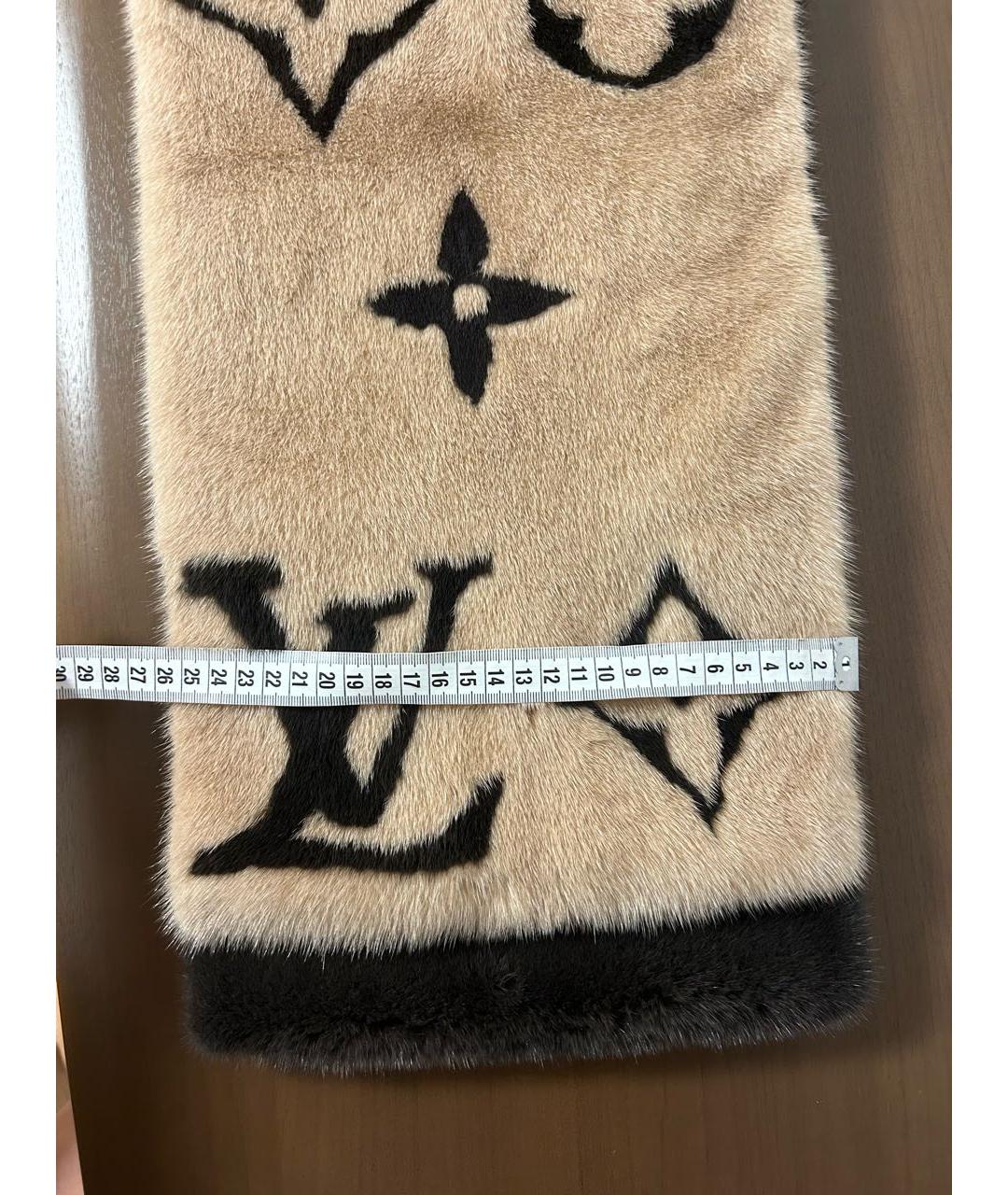 LOUIS VUITTON Бежевый шарф, фото 7