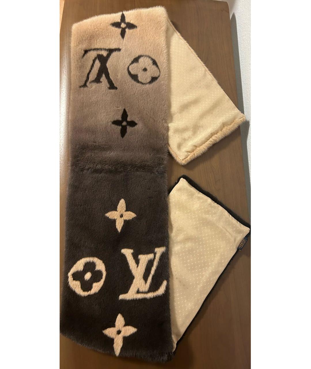 LOUIS VUITTON Бежевый шарф, фото 6