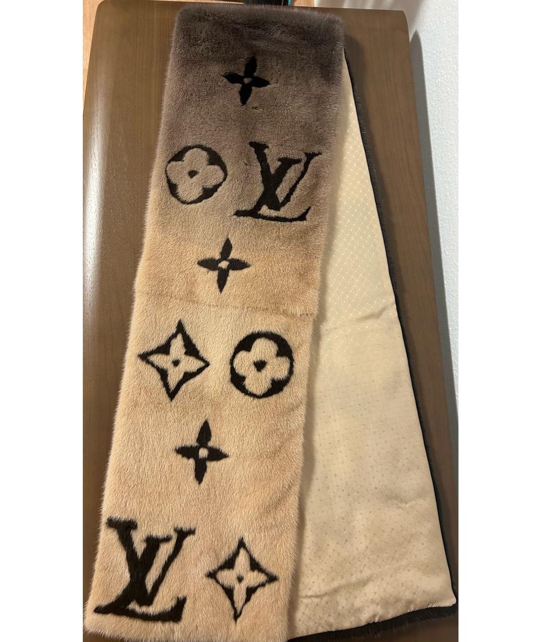 LOUIS VUITTON Бежевый шарф, фото 4