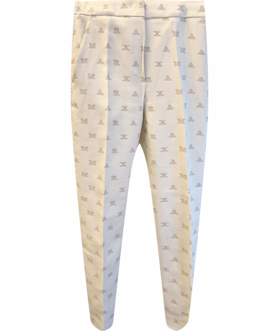 MAX MARA Бежевые хлопковые брюки узкие, фото 1
