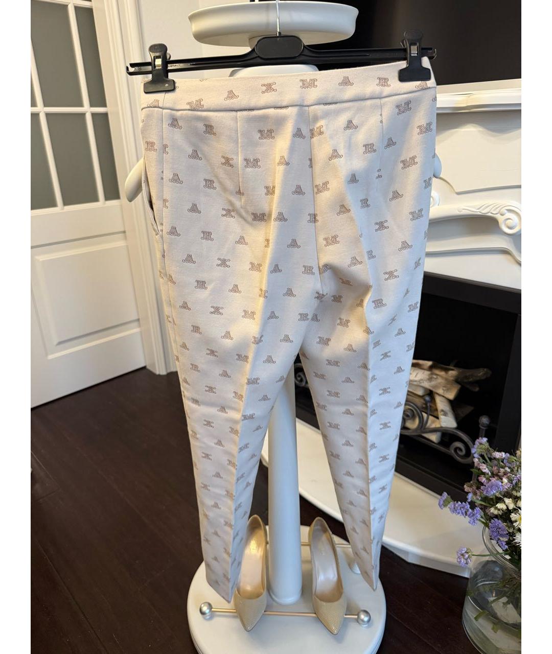 MAX MARA Бежевые хлопковые брюки узкие, фото 2