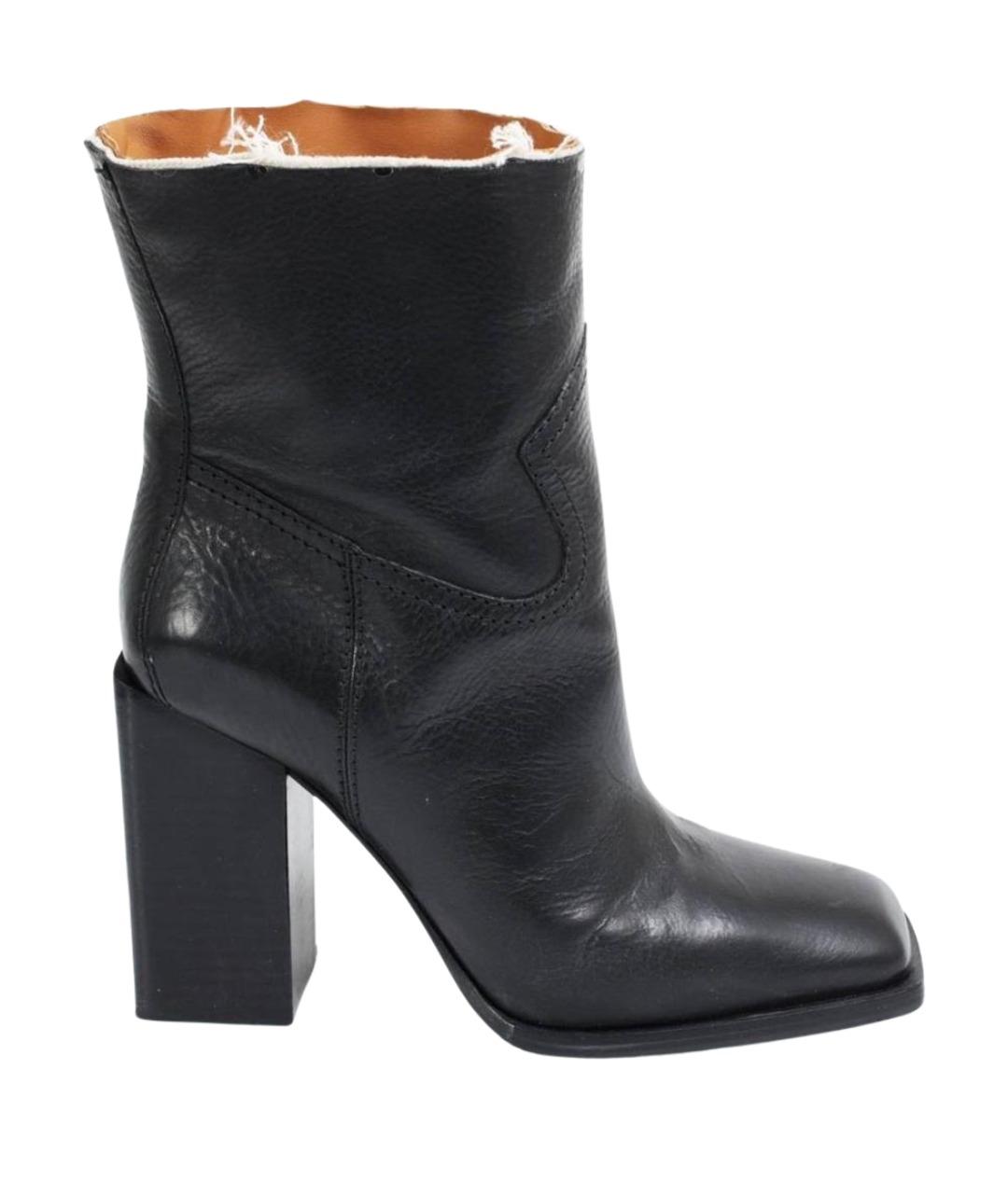 SAINT LAURENT Черные кожаные ботильоны, фото 1