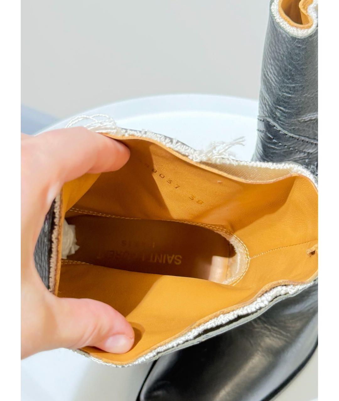 SAINT LAURENT Черные кожаные ботильоны, фото 3