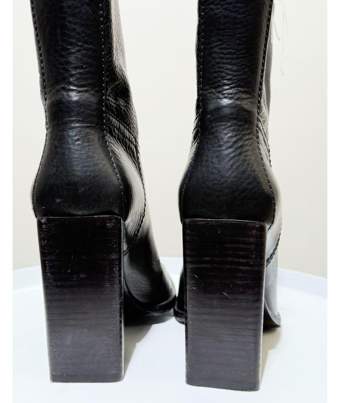 SAINT LAURENT Черные кожаные ботильоны, фото 4