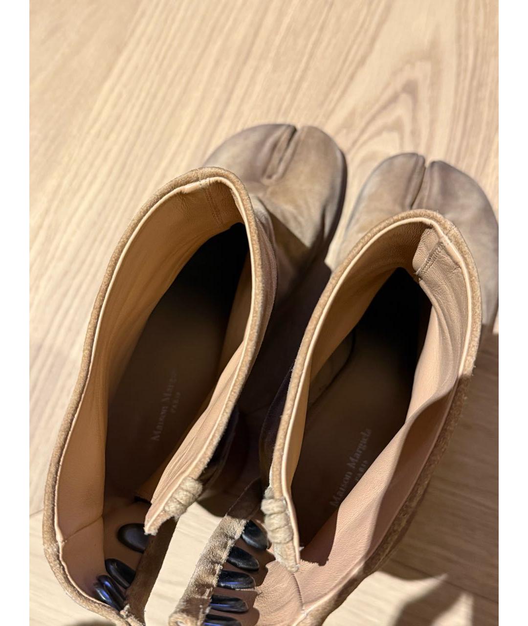 MAISON MARGIELA Коричневые замшевые ботильоны, фото 3