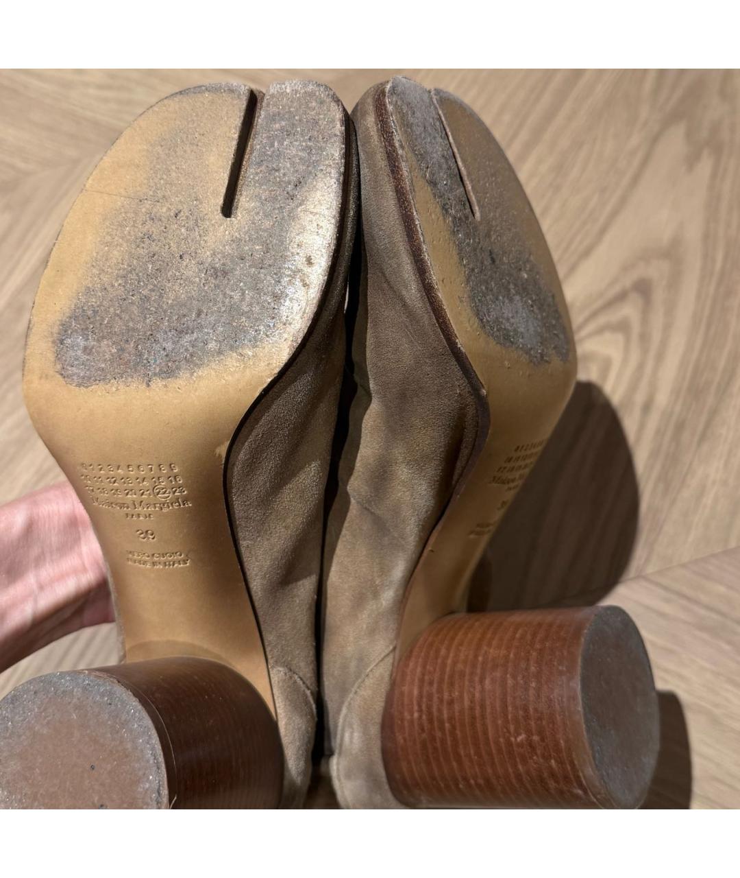 MAISON MARGIELA Коричневые замшевые ботильоны, фото 5