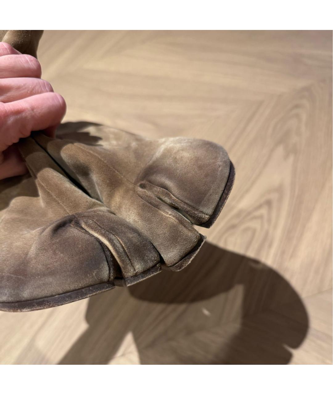 MAISON MARGIELA Коричневые замшевые ботильоны, фото 6