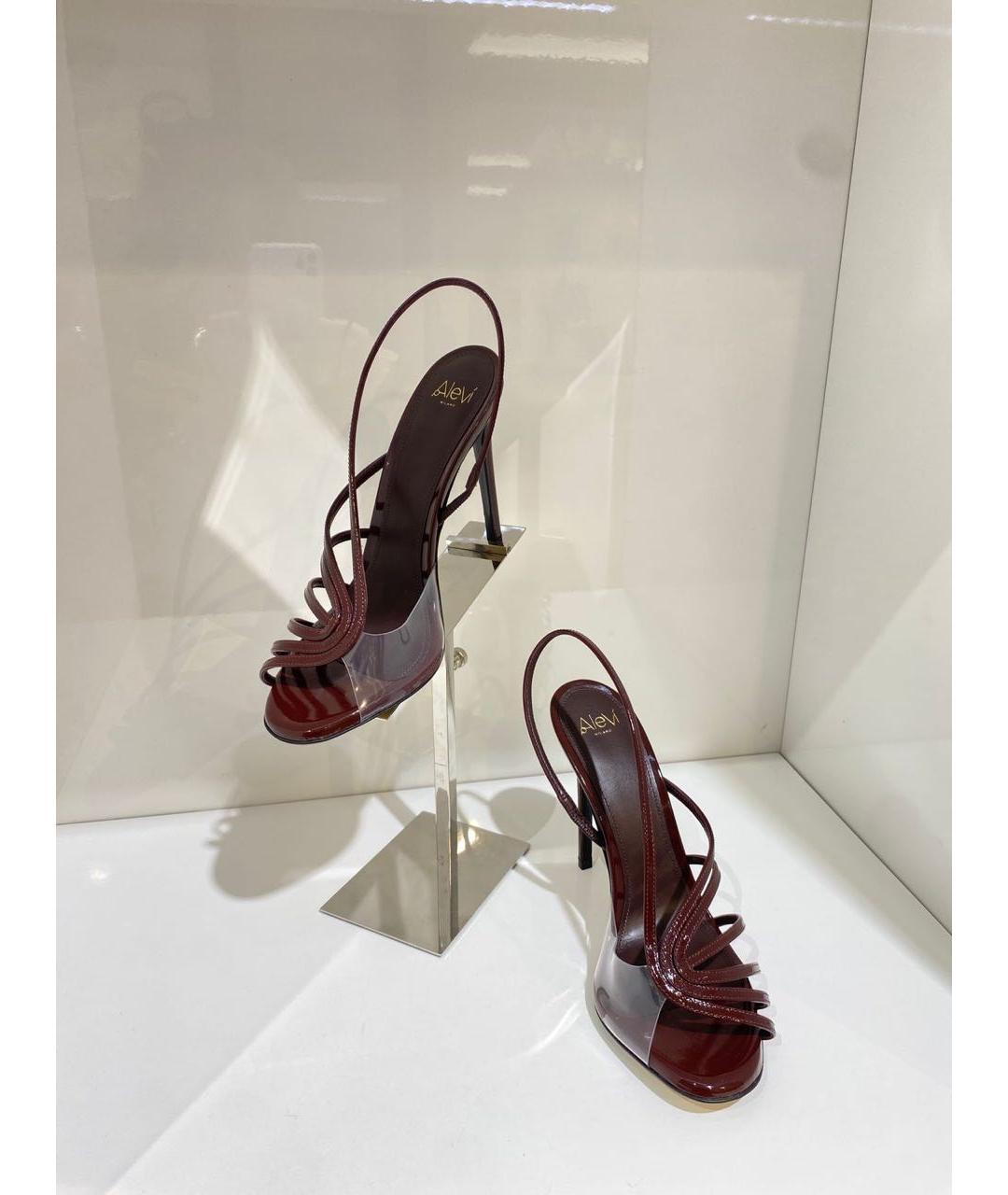 ALEVI Бордовые кожаные босоножки, фото 4
