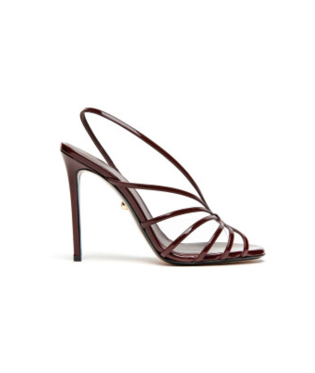 ALEVI Бордовые кожаные босоножки, фото 1