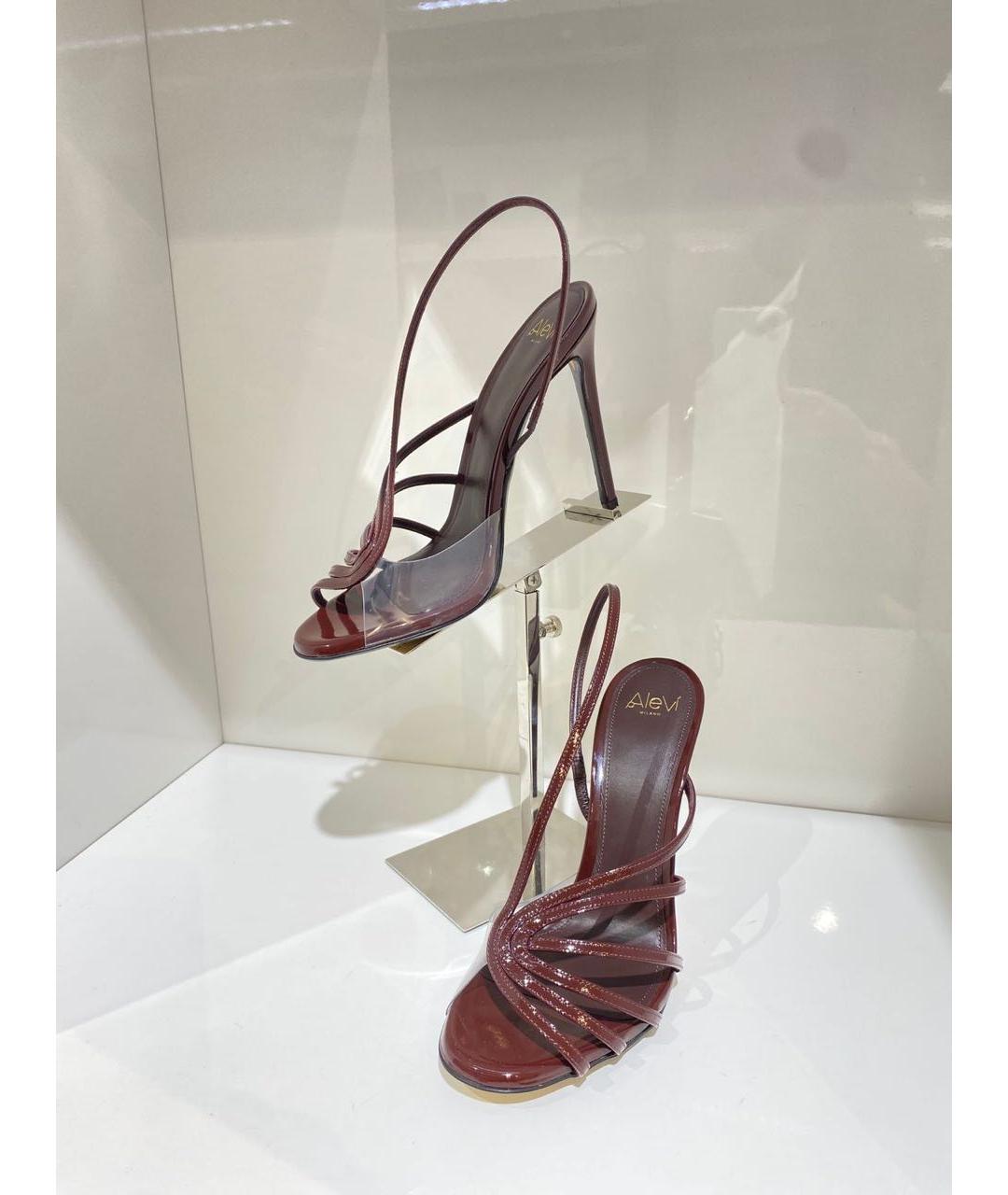 ALEVI Бордовые кожаные босоножки, фото 3