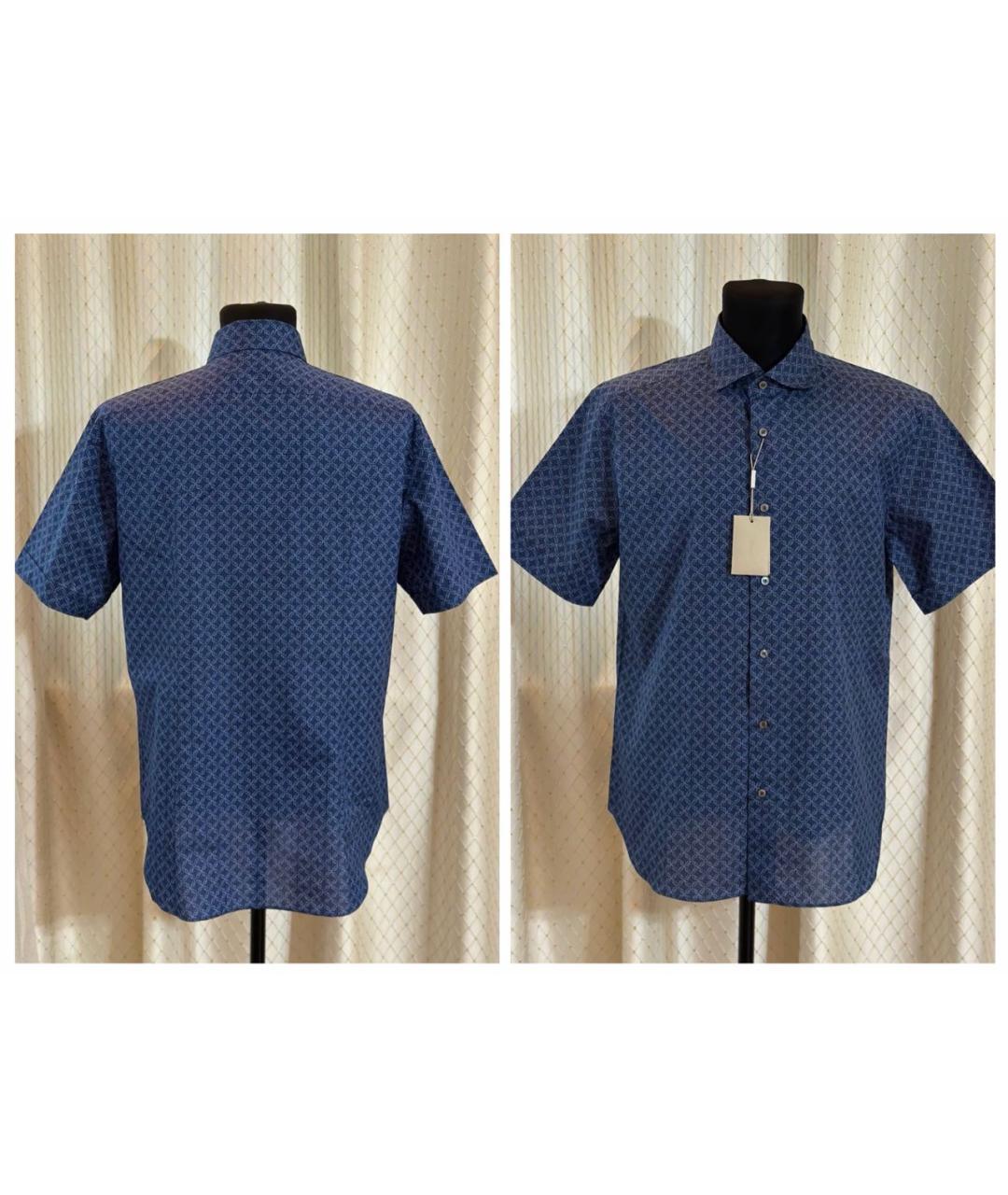 BRIONI Синяя хлопковая кэжуал рубашка, фото 3