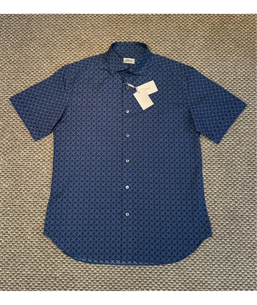 BRIONI Синяя хлопковая кэжуал рубашка, фото 9